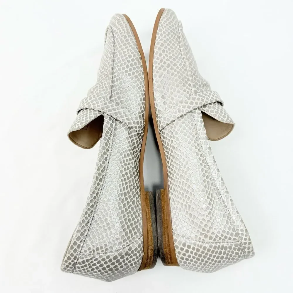 Vionic ZANA Gray Tan Lizard Print Slip On Orthotic Loafer Flats